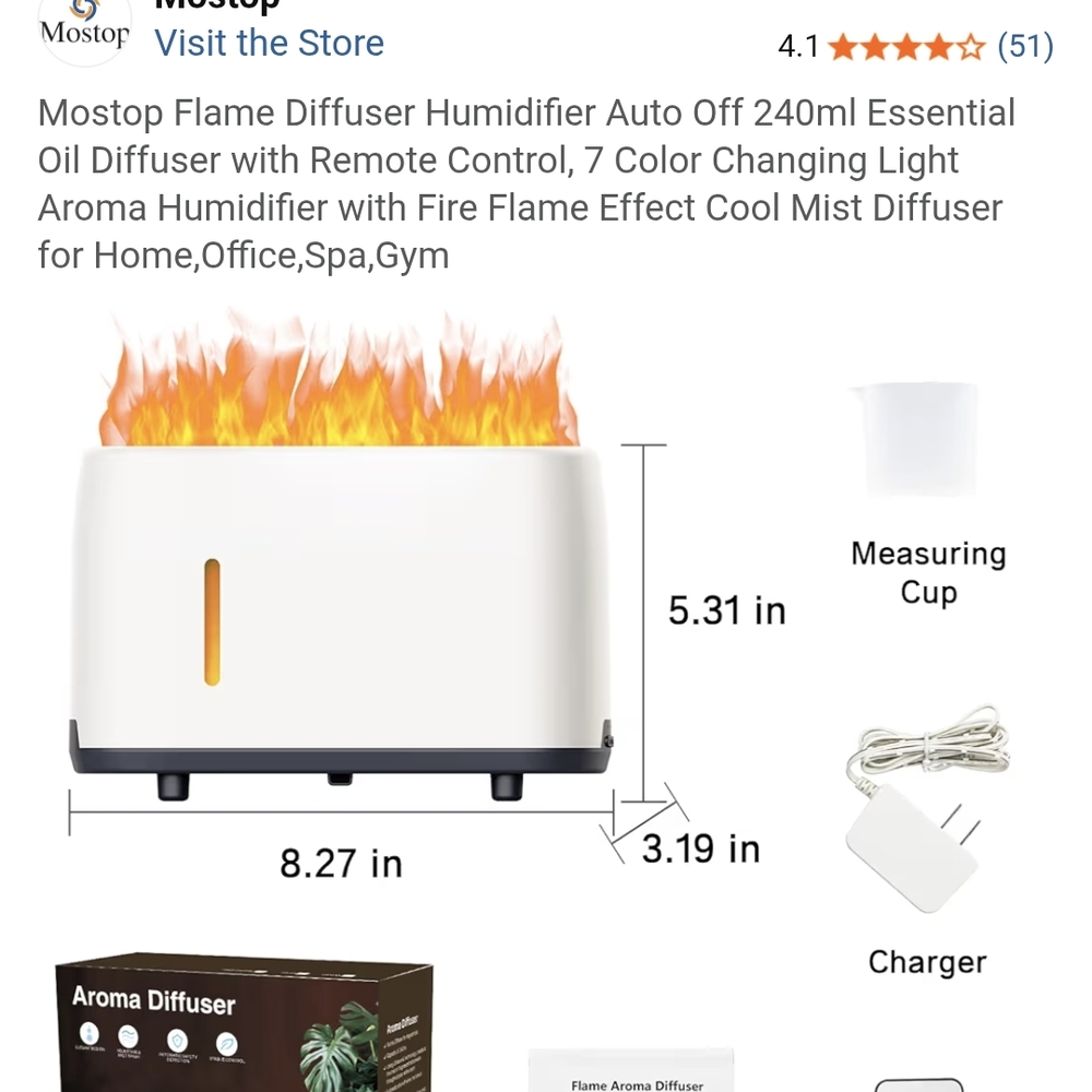 Aroma Diffuser with Remote Control NEW NEVER OPENED - Picture 3 of 9
